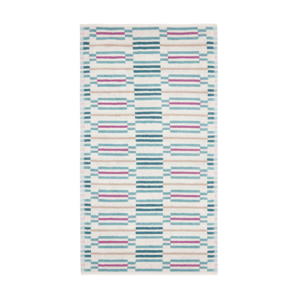 Collector Geo Cotton Bath Mat by Joules in Aqua Blue